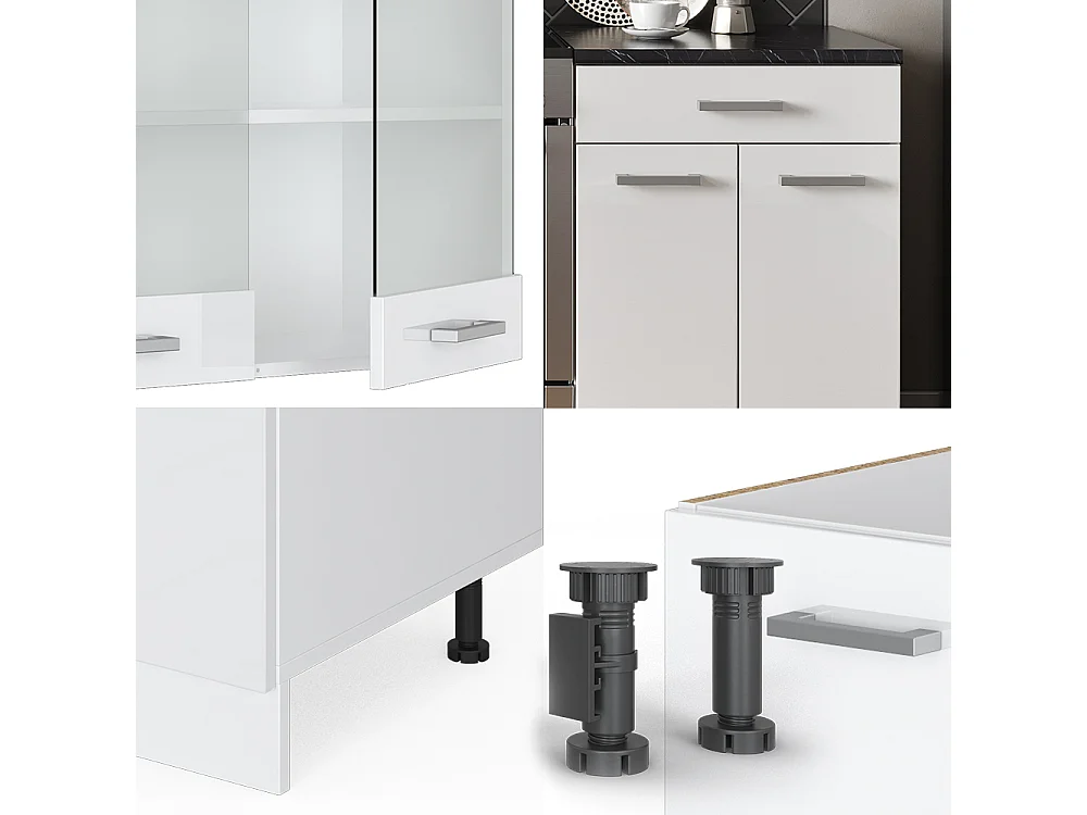 Cuisine blanc brillant/blanc 200x46x81.6 r-line