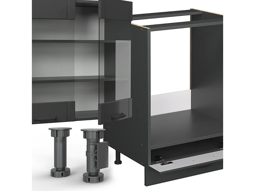 Kitchenette cinza escuro 355x60x81.6 fame-line