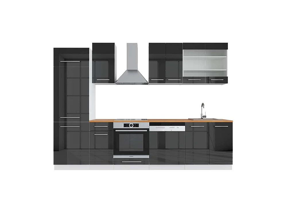 Pentry antracit högblank/vit 300x60x81.6 fame-line