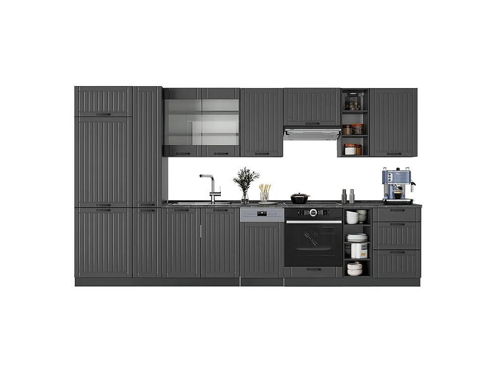 Cucina componibile grigio scuro 355x60x81.6 fame-line