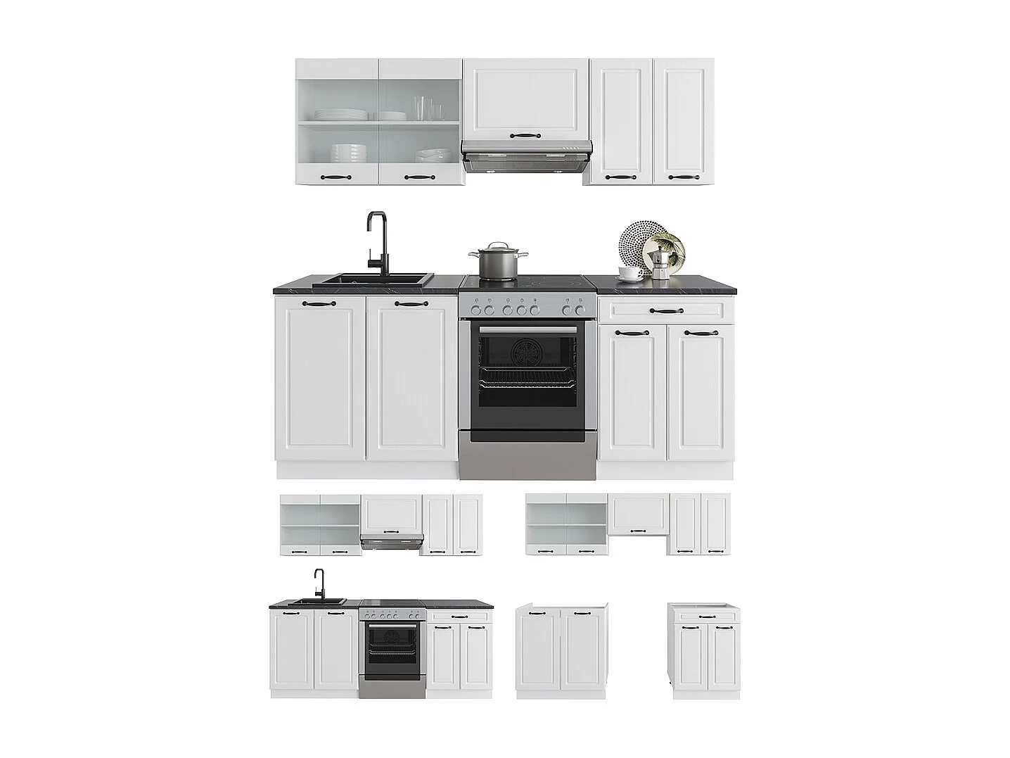 Cuisine blanc campagne/blanc 200x46x81.6 r-line