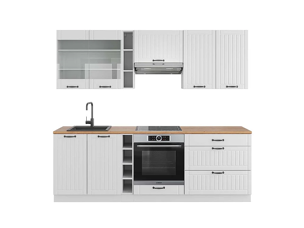 Køkkenrække hvidt landsted/hvid 235x60x81.6 fame-line