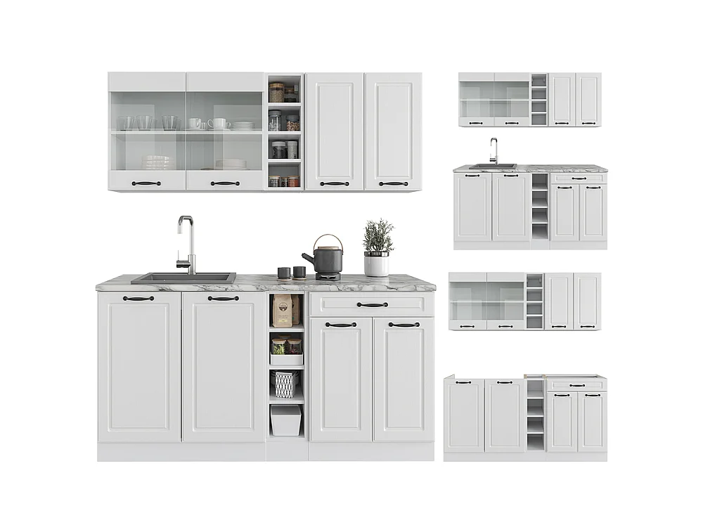 Cuisine blanc campagne/blanc 160x60x81.6 r-line