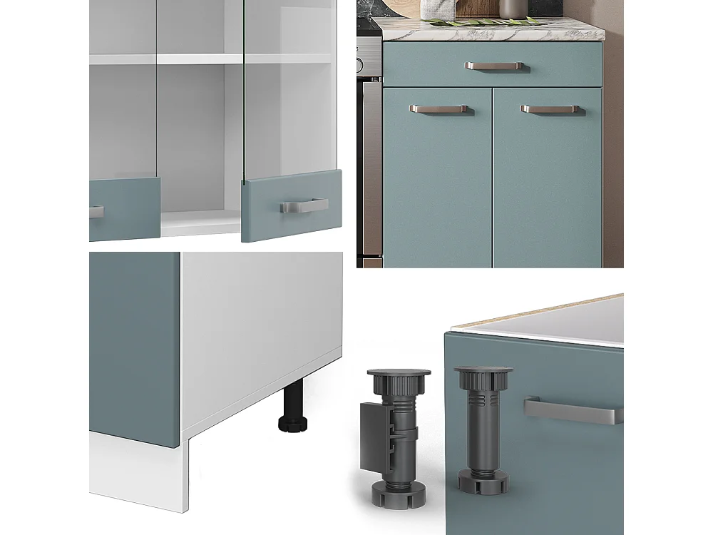 Cuisine bleu-gris/blanc 200x46x81.6 r-line