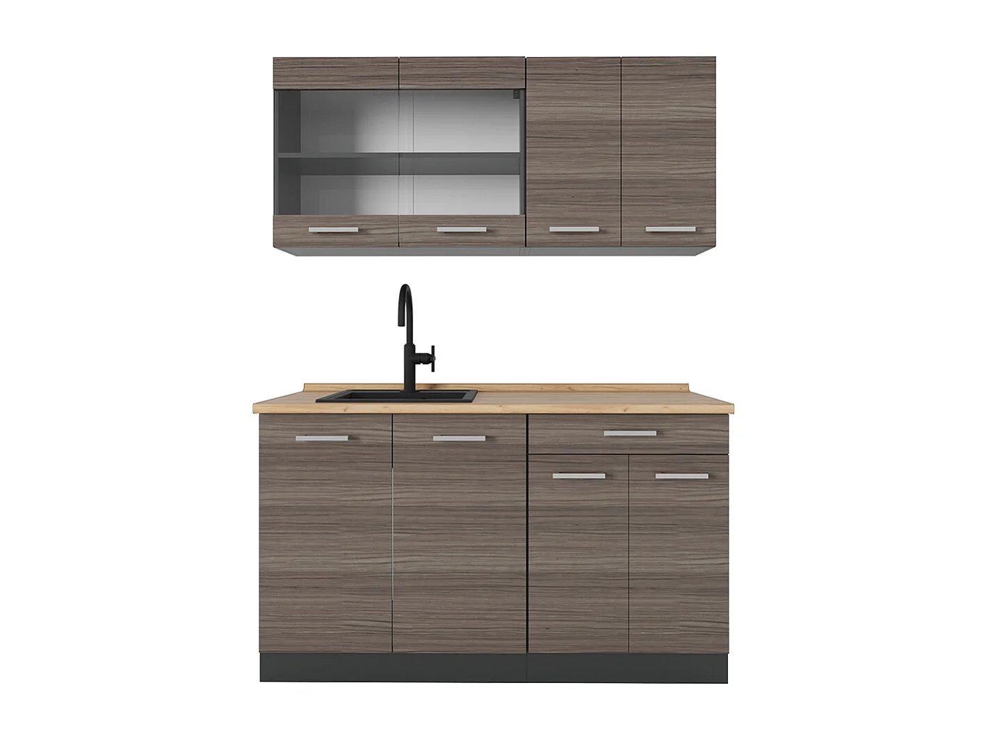 Cuisine gris noble/anthracite 140x46x81.6 r-line