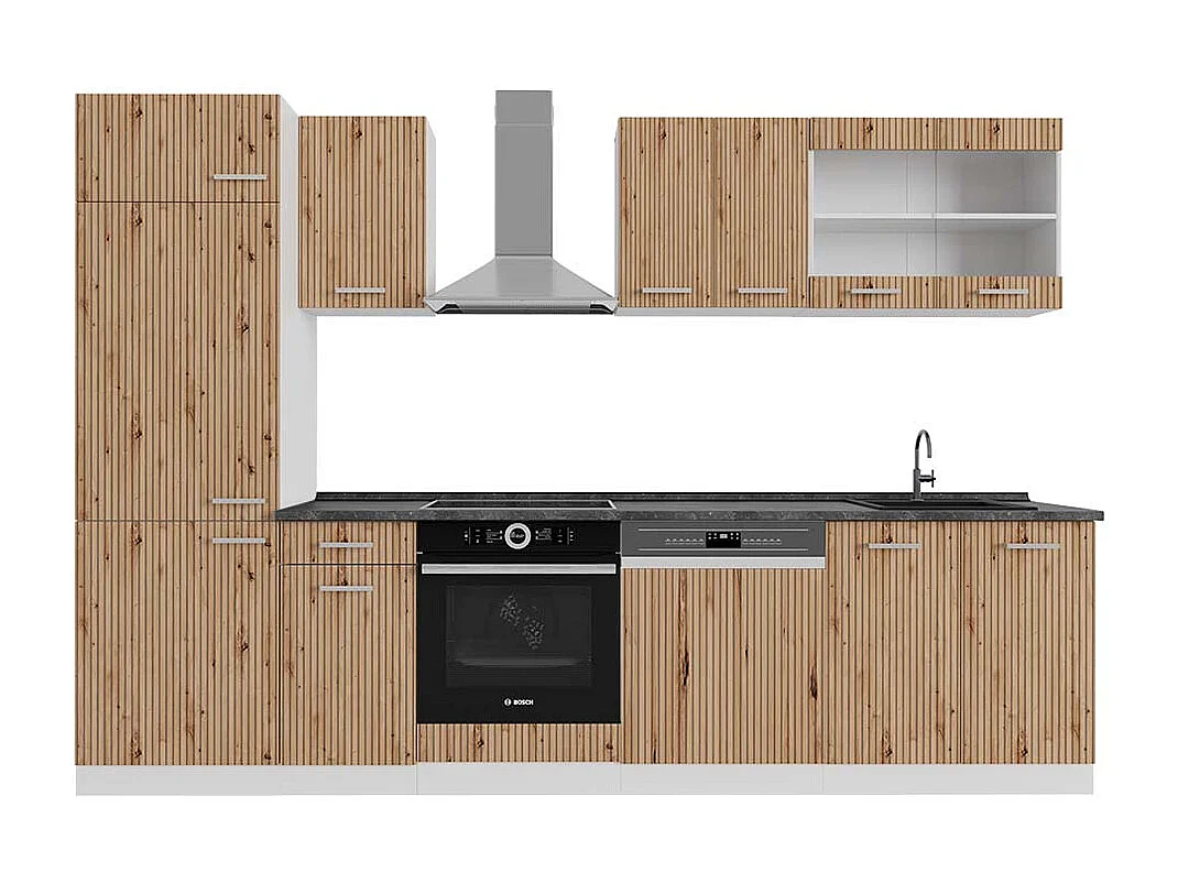 Cuisine artisan chêne/blanc 300x60x81.6 r-line