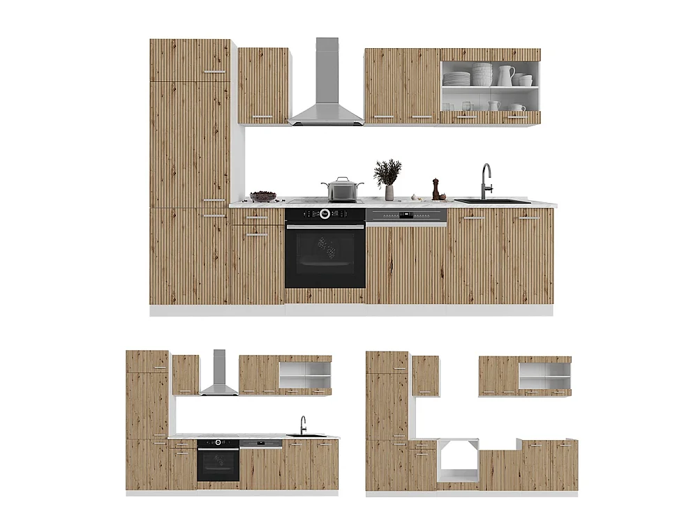 Aneks kuchenny dąb rzemieślniczy/biały 300x60x81.6 r-line
