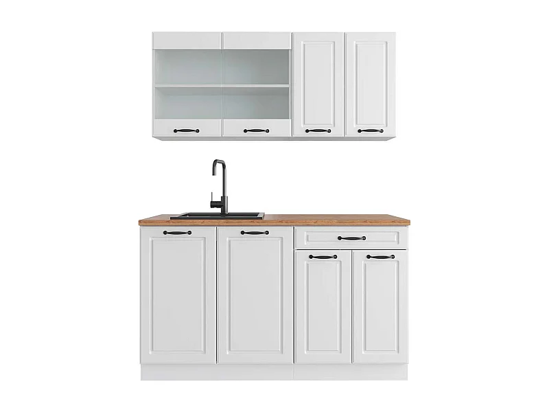 Mueble de cocina casa de campo blanca/blanca 140x60x81.6 r-line