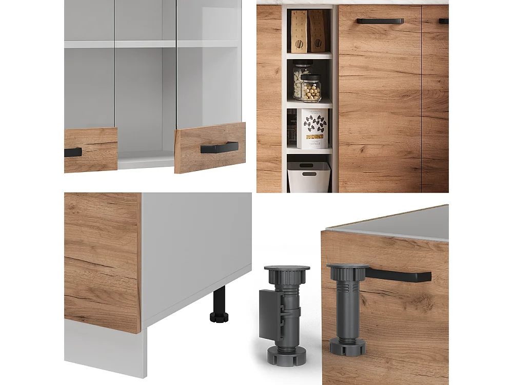 Cuisine chêne doré/blanc 160x60x81.6 r-line