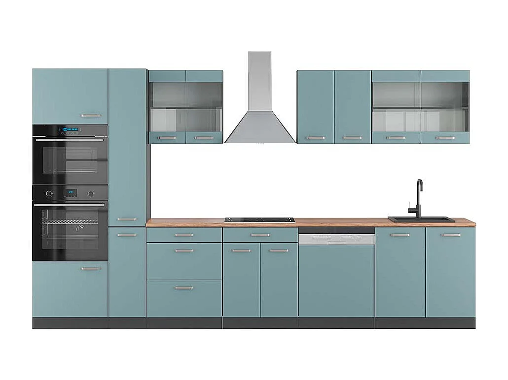 Cucina componibile blu-grigio/antracite 350x60x81.6 r-line