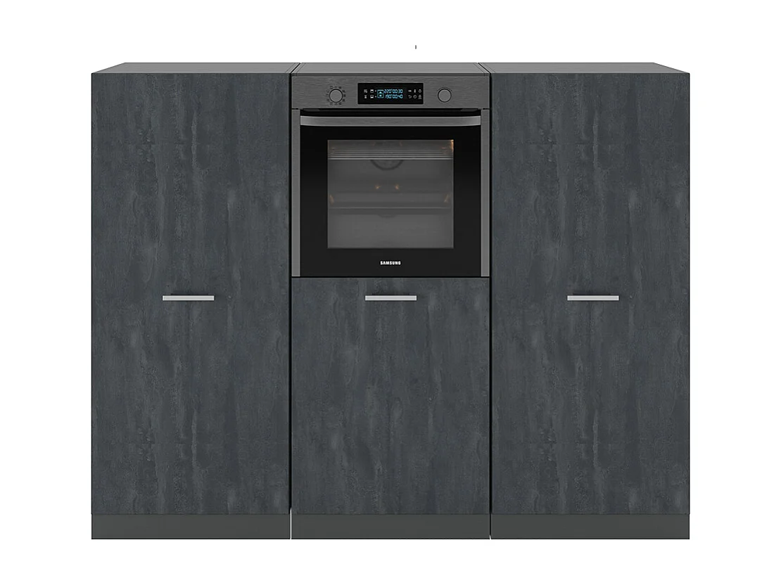 Bloc cuisine noir béton/anthracite 180x46x81.6 r-line