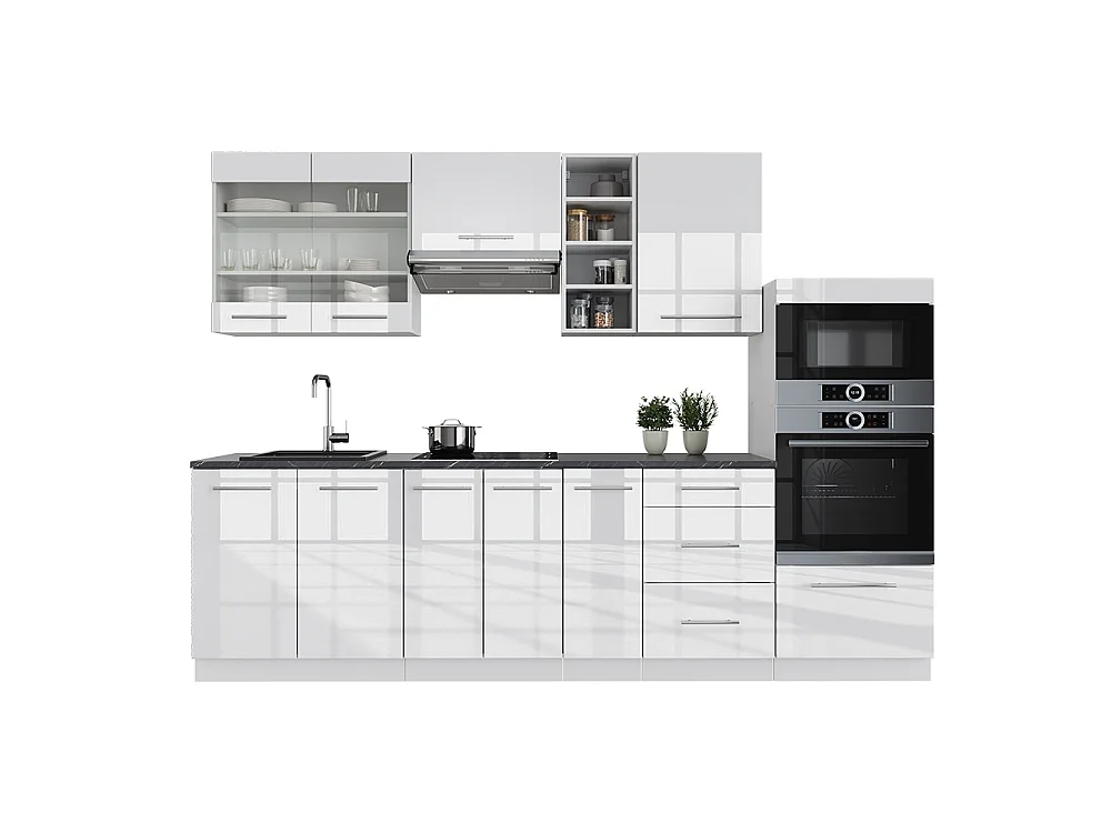Cuisine blanc brillant/blanc 280x46x81.6 fame-line