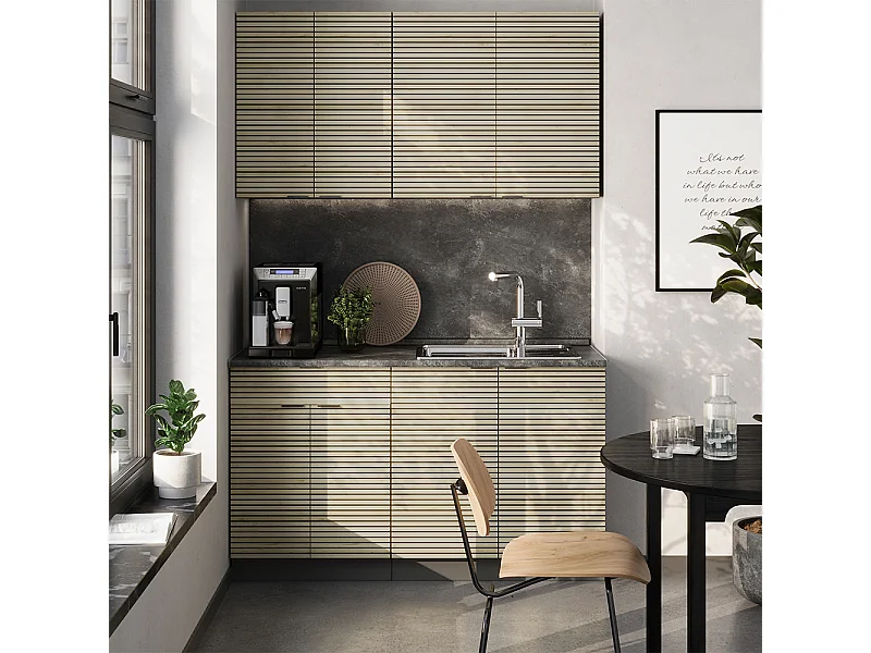 Cocina para solteros panel de roble/antracita 140x60x81.6 fame-line