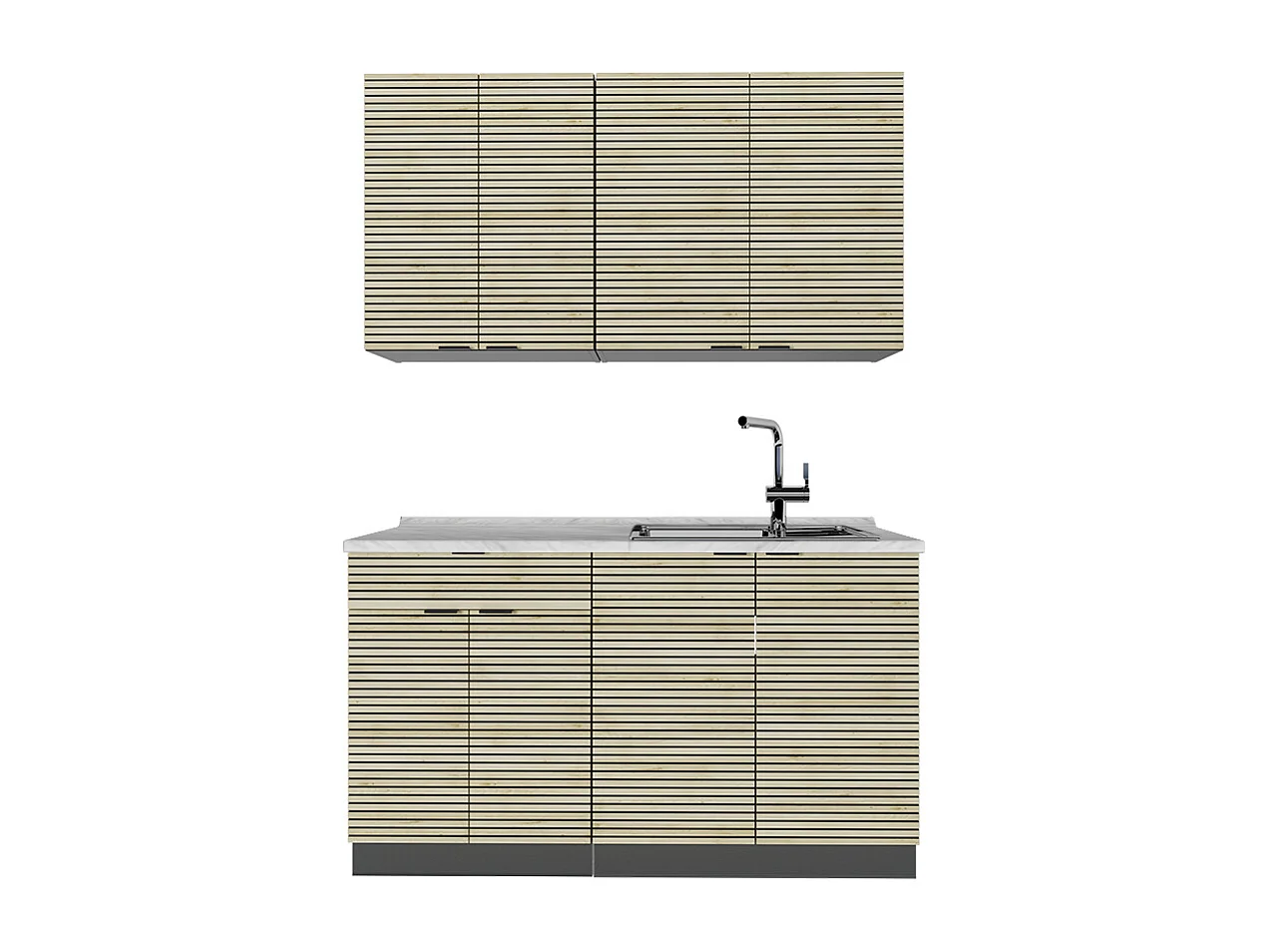 Cuisine chêne lambris/anthracite 140x60x81.6 fame-line