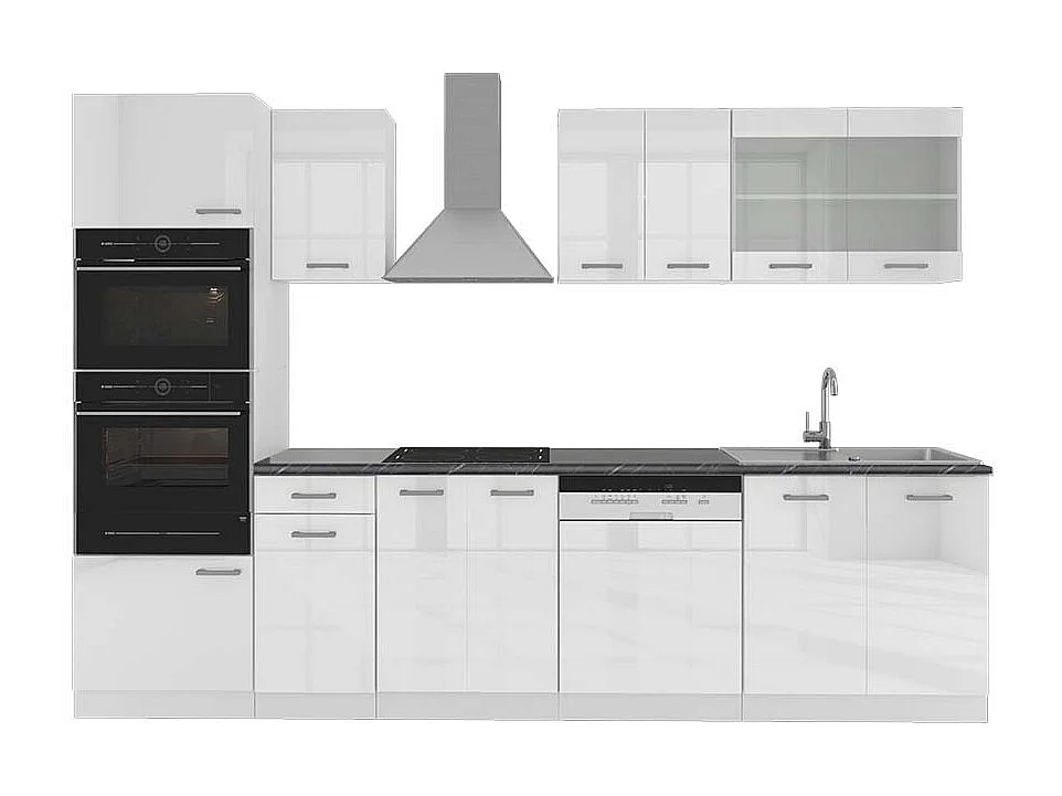 Cucina componibile bianco lucido/bianco 300x60x81.6 r-line