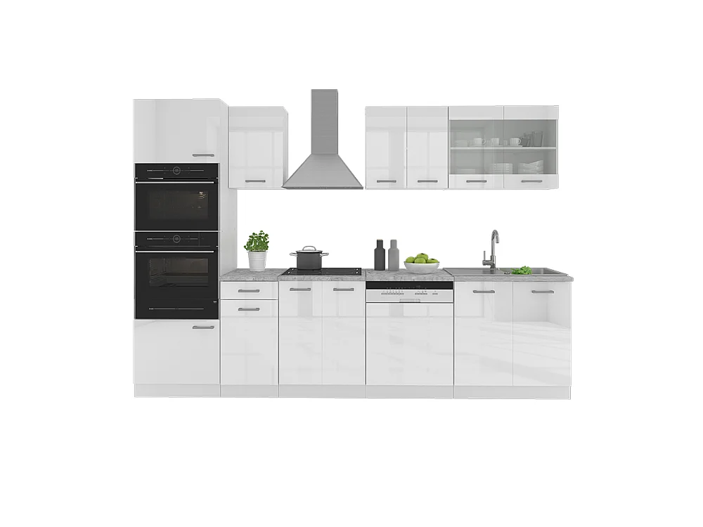 Cuisine blanc brillant/blanc 300x60x81.6 r-line