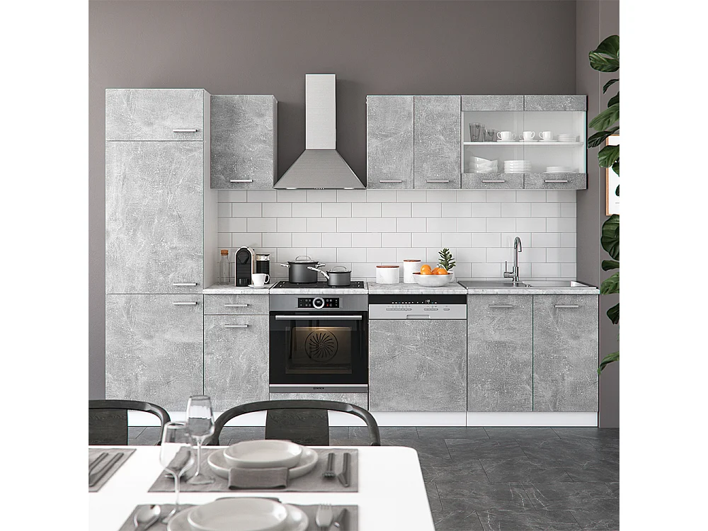 Mueble de cocina hormigón 300x46x81.6 r-line