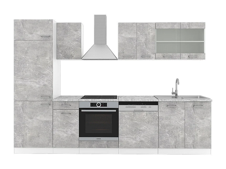 Cucina componibile calcestruzzo 300x46x81.6 r-line