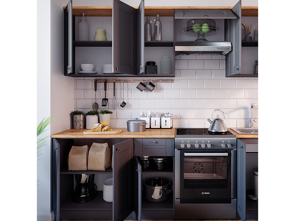 Cuisine gris noble 240x60x81.6 bergamo