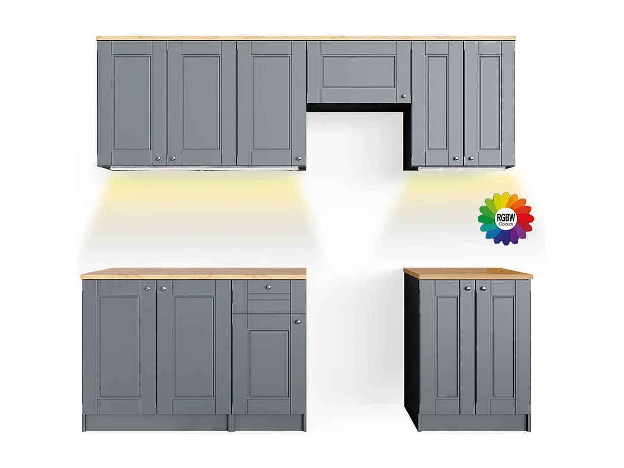 Cuisine gris noble 240x60x81.6 bergamo