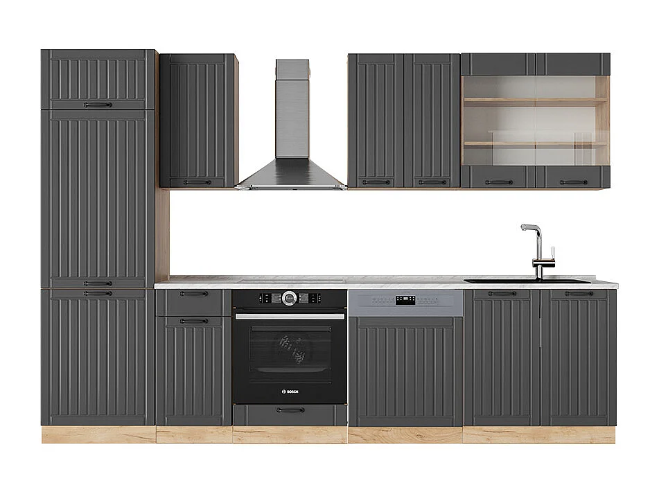 Cucina componibile grigio scuro 300x60x81.6 fame-line