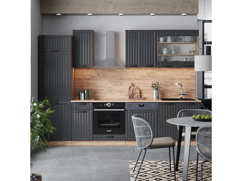 Mueble de cocina gris oscuro 300x60x81.6 fame-line