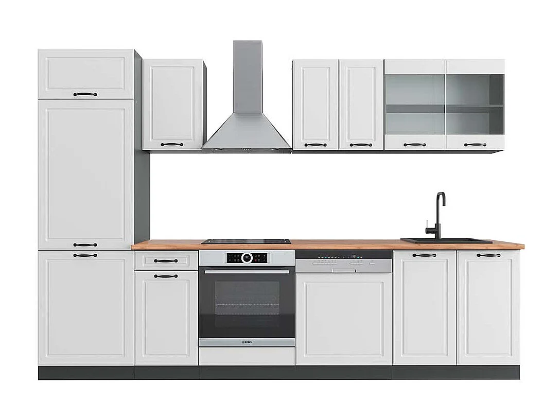 Cuisine blanc cottage/anthracite 300x60x81.6 r-line