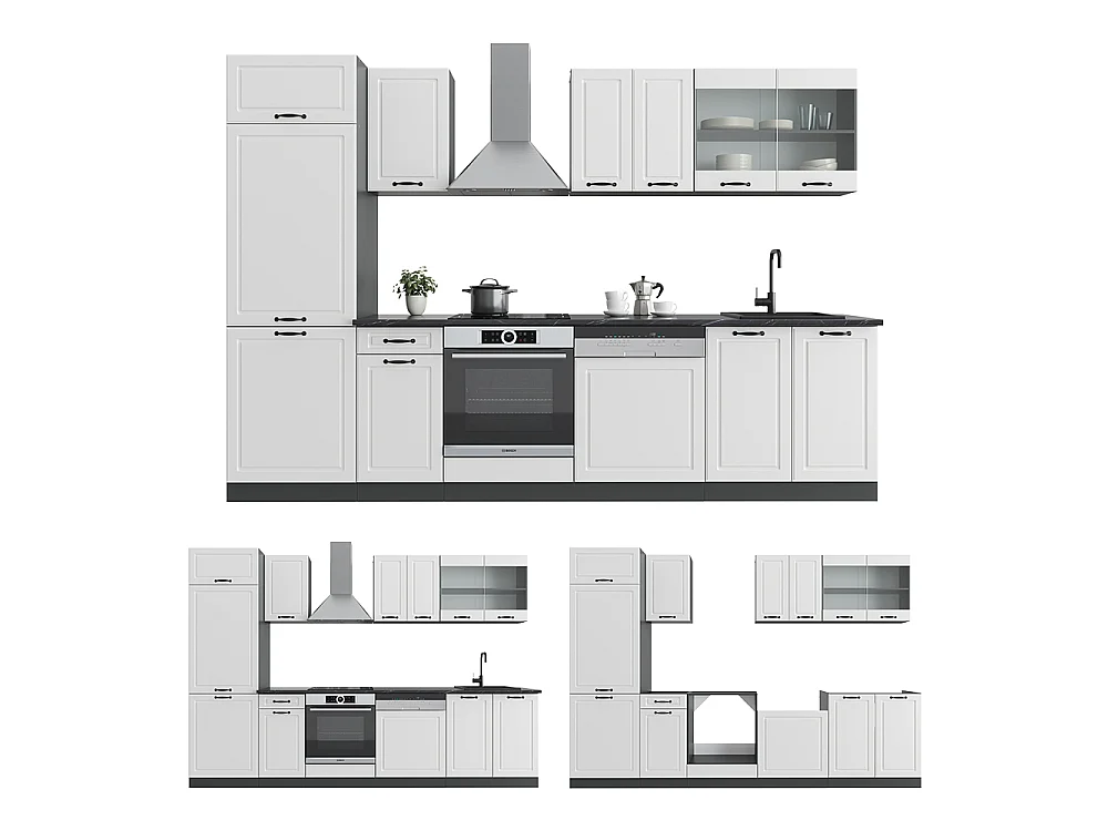 Cuisine blanc cottage/anthracite 300x60x81.6 r-line