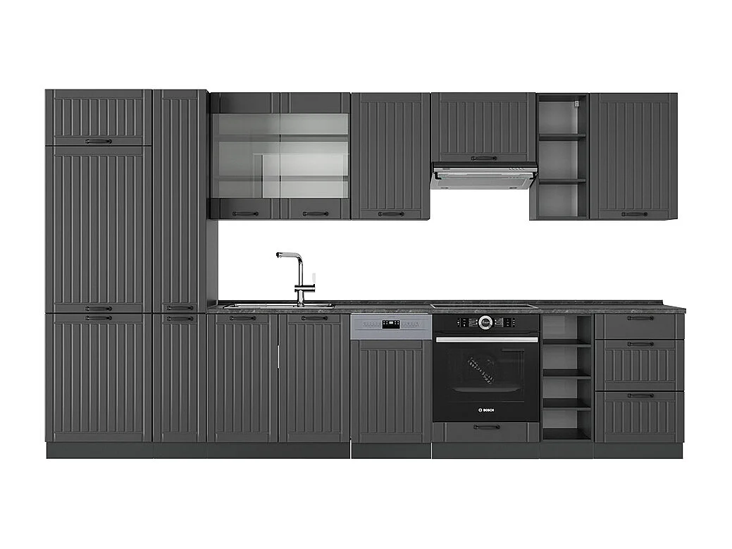 Køkkenrække mørkegrå 355x46x81.6 fame-line