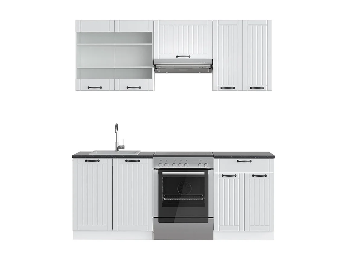 Cucina componibile casa di campagna bianca/bianco 200x46x81.6 fame-line