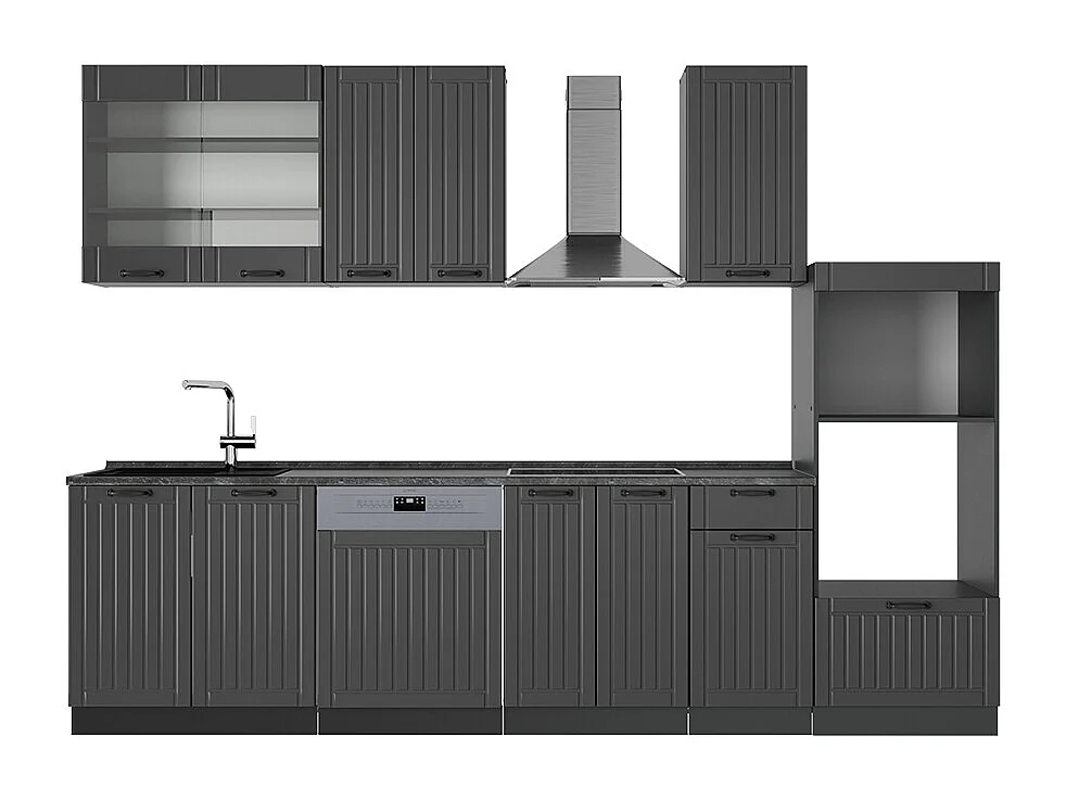 Cuisine gris foncé 300x46x81.6 fame-line