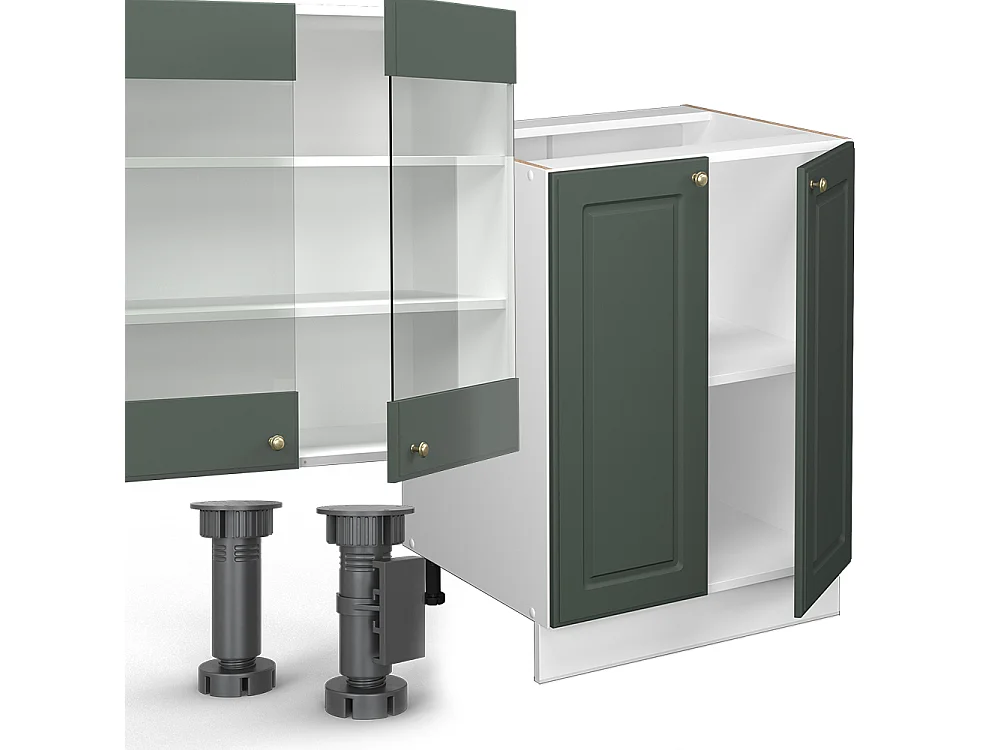 Cuisine vert-or landhaus/blanc 300x46x81.6 fame-line