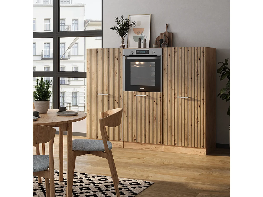 Bloc cuisine chêne artisan/chêne doré 180x46x81.6 r-line