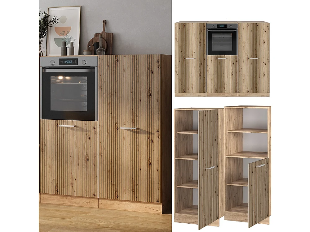 Keukenblok artisanaal eiken/goudkraft eiken 180x46x81.6 r-line