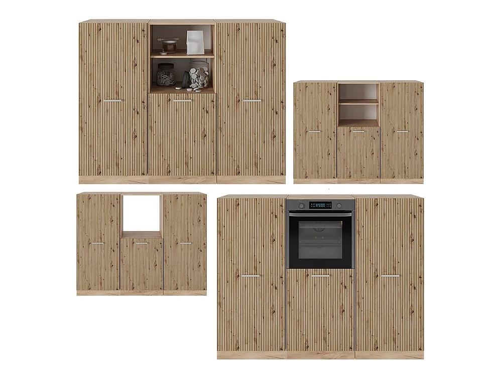 Keukenblok artisanaal eiken/goudkraft eiken 180x46x81.6 r-line