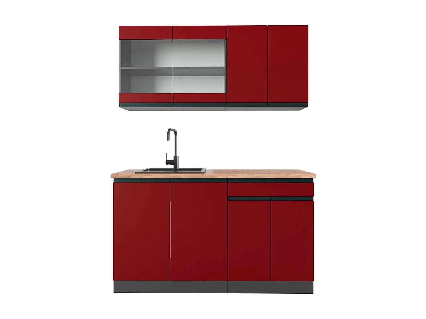 Cocina versátil rojo/antracita 140x60x81.6 r-line