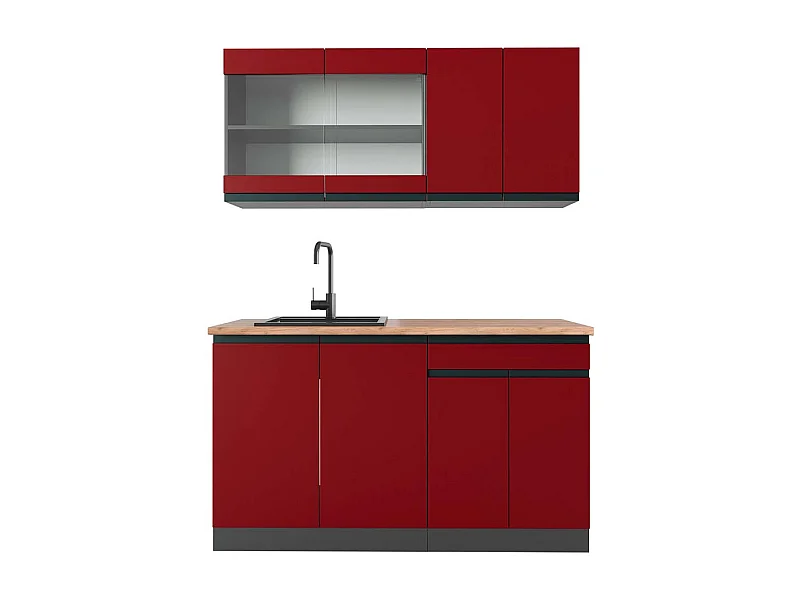 Cuisine rouge/anthracite 140x60x81.6 r-line