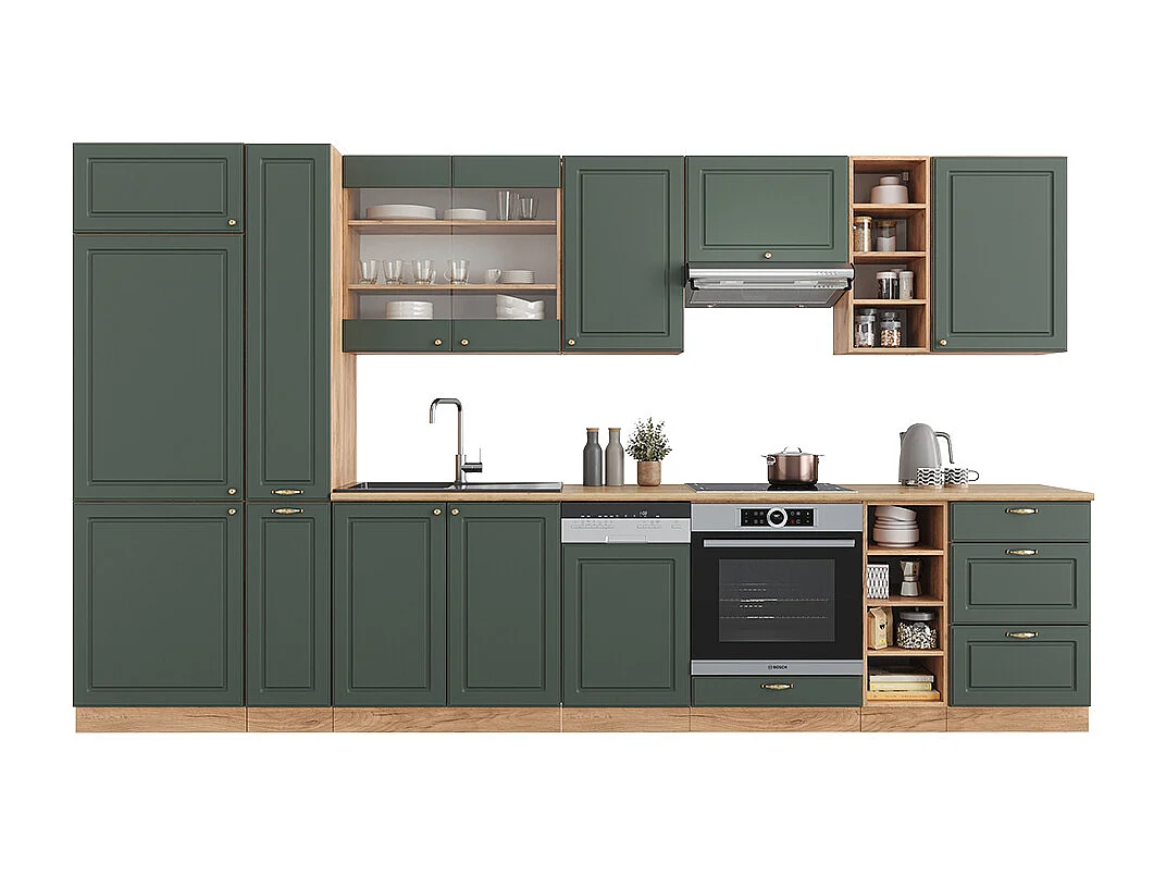 Pentry grönguld lantgård/goldkraft ek 355x60x81.6 fame-line