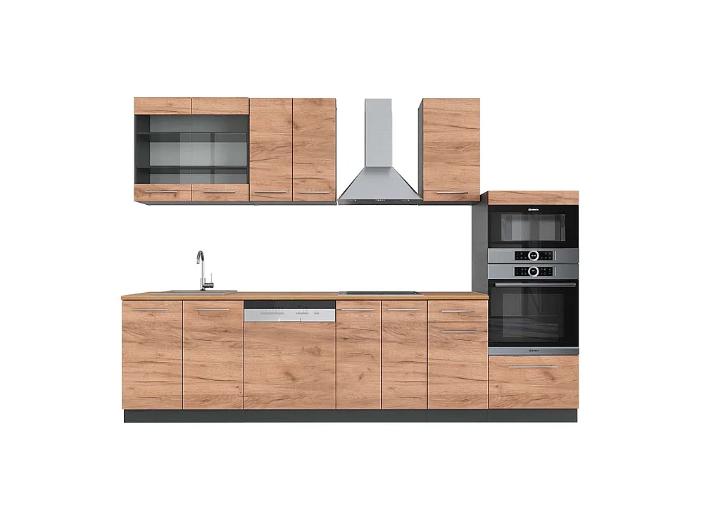 Cucina componibile Rovere dorato/antracite 300x60x81.6 fame-line
