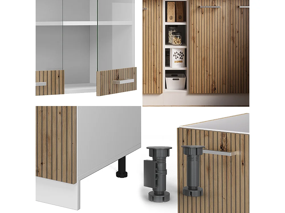 Cuisine artisan chêne/blanc 160x60x81.6 r-line