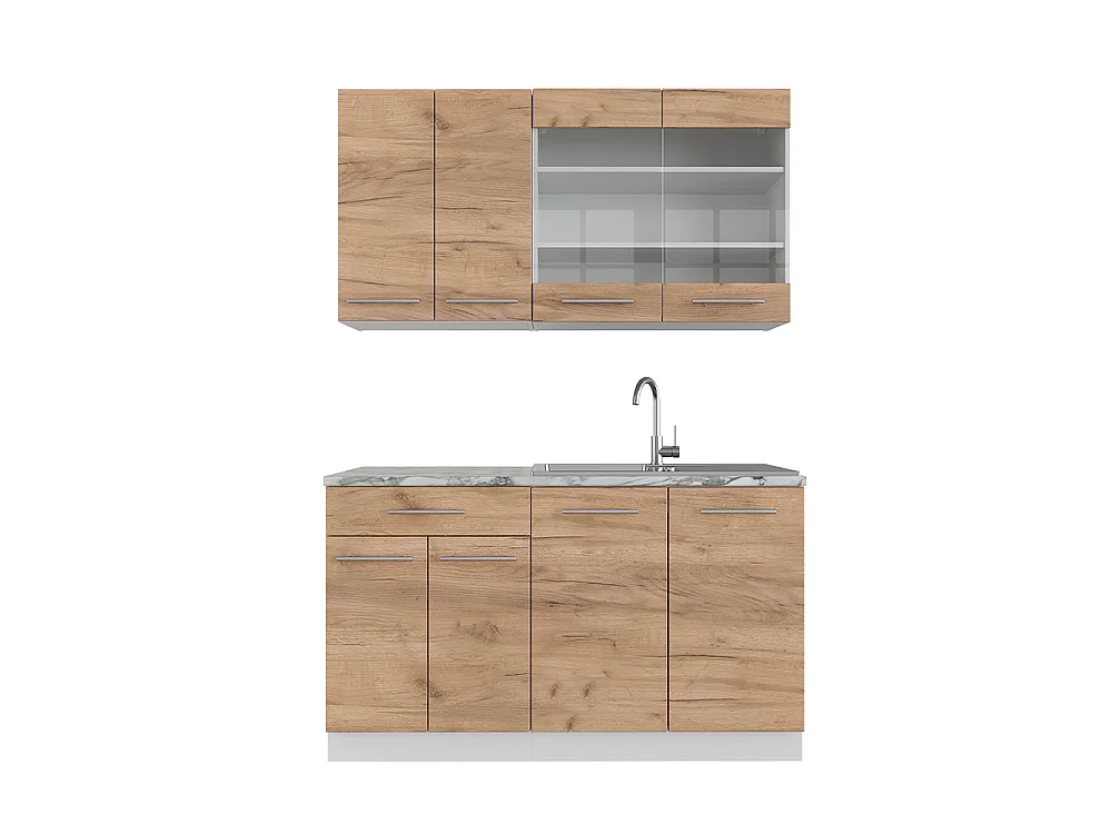 Singleküche goldkraft eiche/weiß 140x46x81.6 fame-line