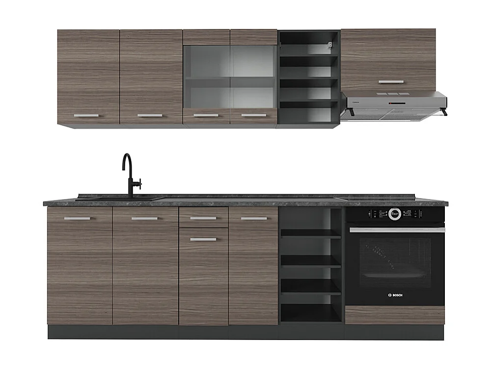 Cuisine gris noble/anthracite 240x60x81.6 r-line