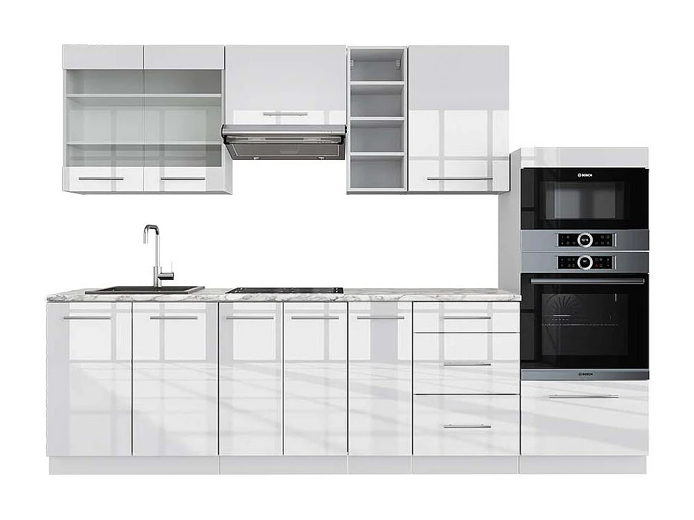 Cuisine blanc brillant/blanc 280x60x81.6 fame-line