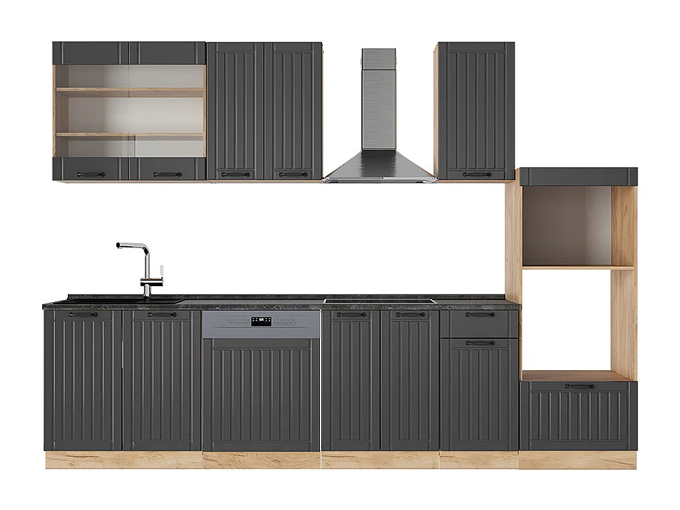 Mueble de cocina gris oscuro 300x46x81.6 fame-line