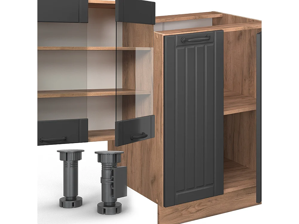 Mueble de cocina gris oscuro 300x46x81.6 fame-line