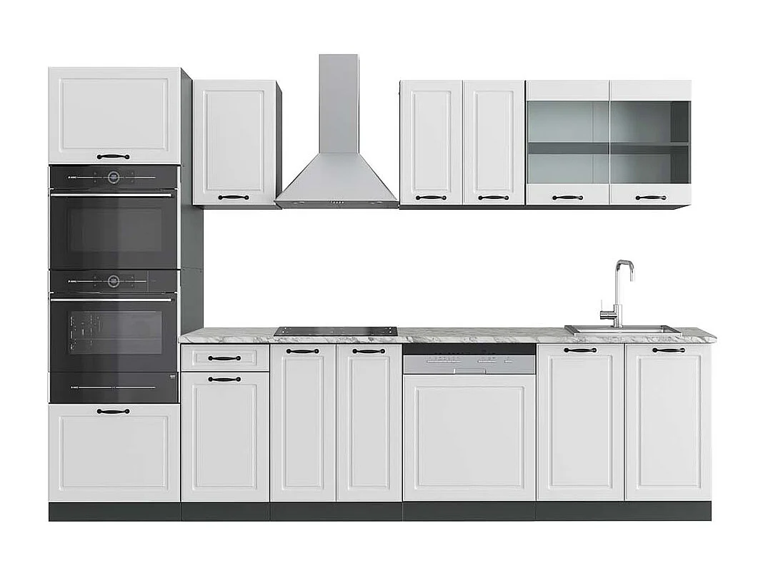 Cuisine blanc cottage/anthracite 300x60x81.6 r-line