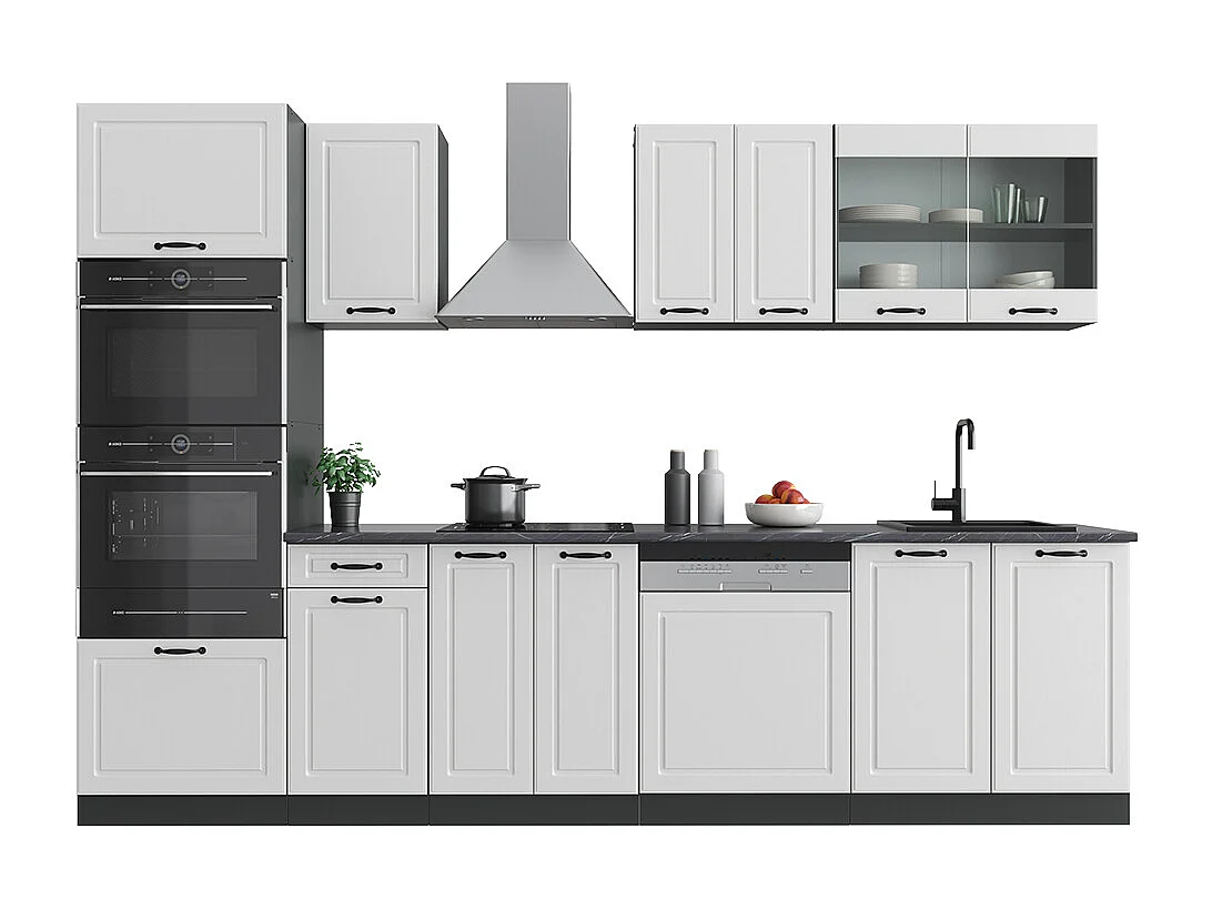 Cuisine blanc cottage/anthracite 300x60x81.6 r-line