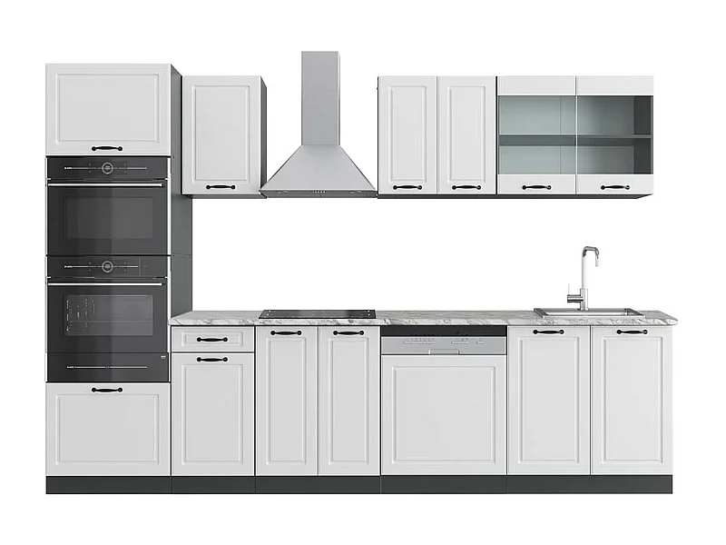 Cuisine blanc cottage/anthracite 300x60x81.6 r-line