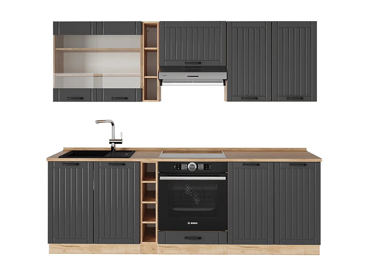 Kök mörkgrå 235x60x81.6 fame-line
