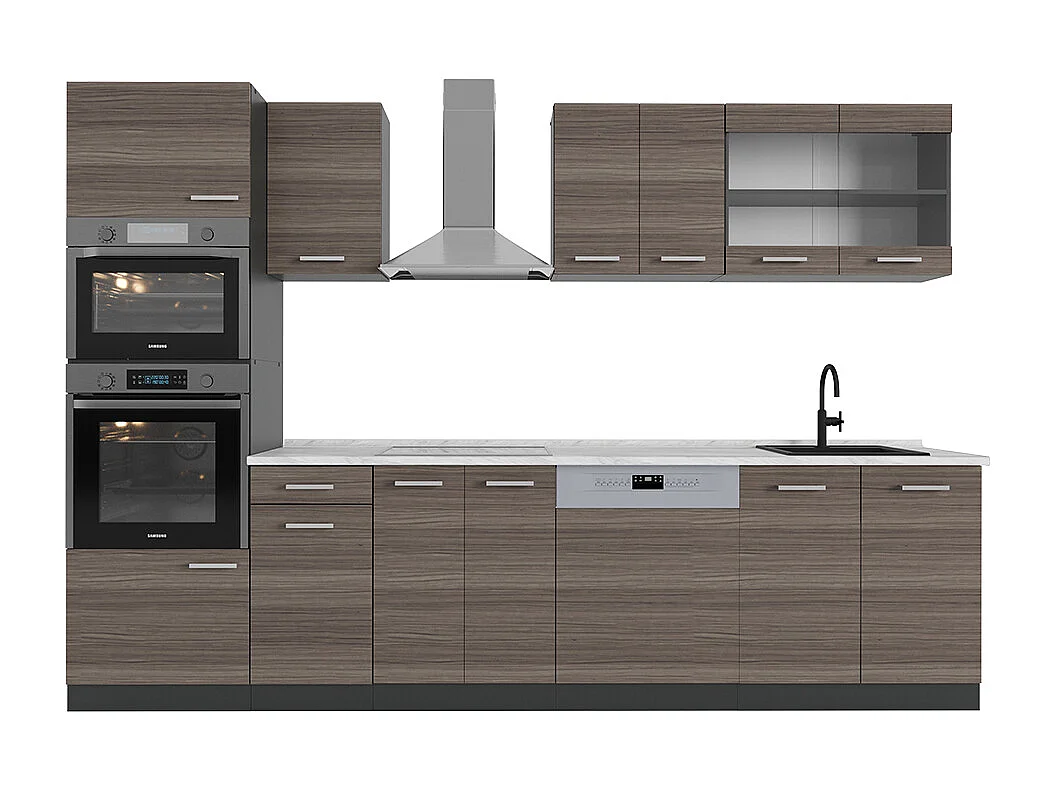 Mueble de cocina gris noble/antracita 300x60x81.6 r-line